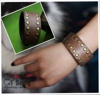 Distressed Leather & Stud Wristband